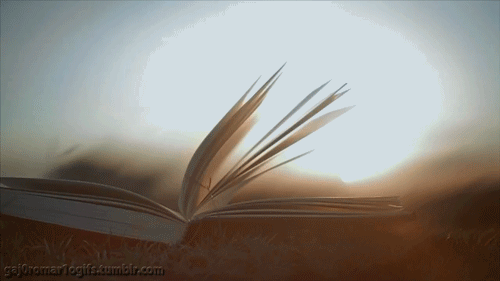 book pages waving wind outdoors nature animated gif